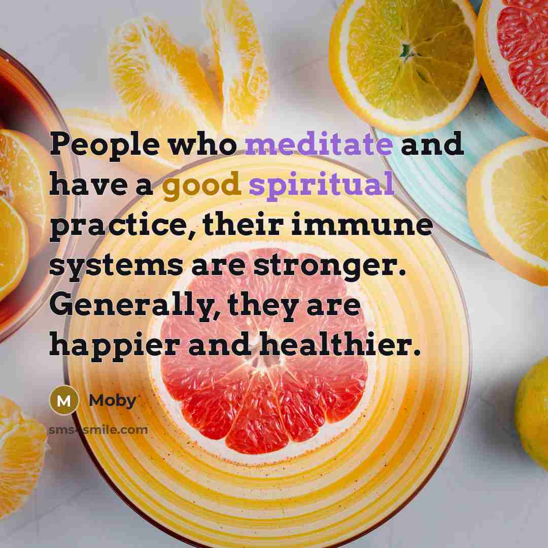 “People who meditate and have a good spiritual practice, their…” quote by Moby