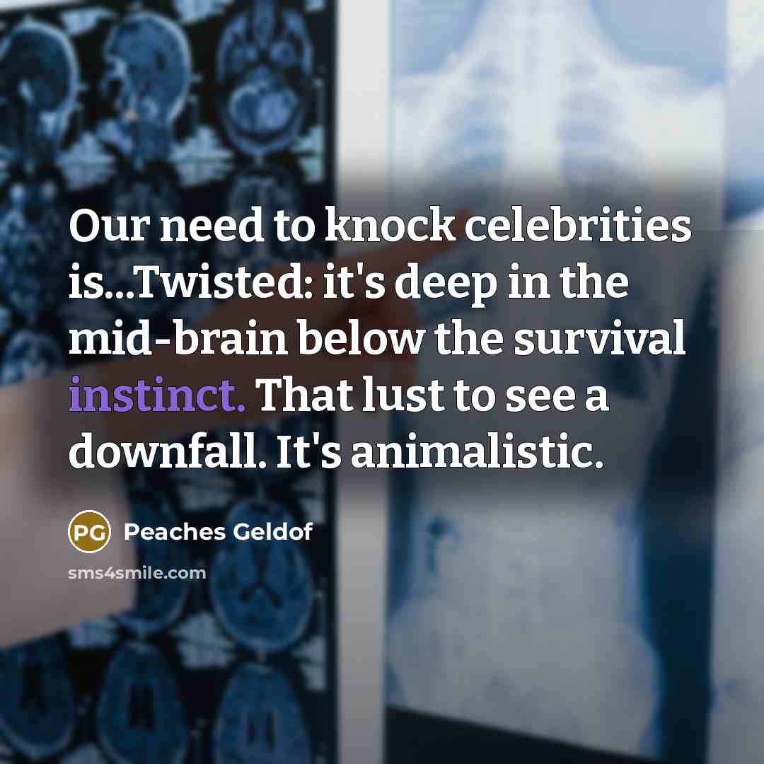 “Our need to knock celebrities is...Twisted: it's deep in the…” quote by Peaches Geldof