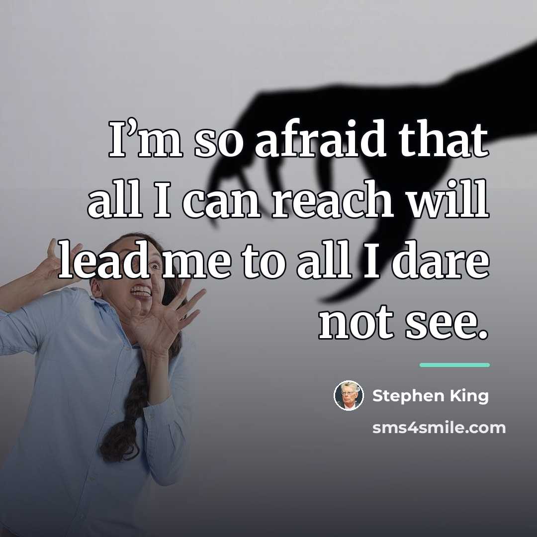 “I’m so afraid that all I can reach will lead…” quote by Stephen King