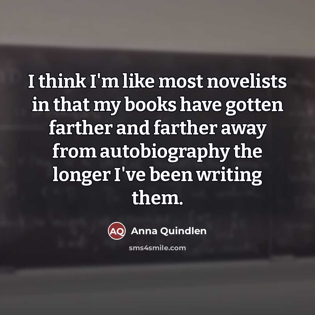 “I think I'm like most novelists in that my books…” quote by Anna Quindlen