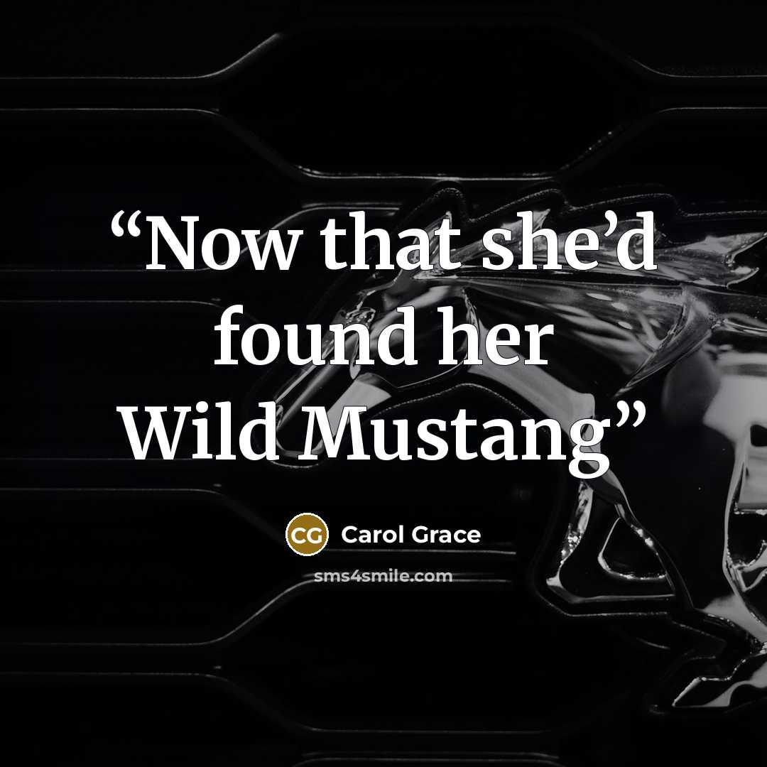 “Now that she’d found her Wild Mustang” quote by Carol Grace