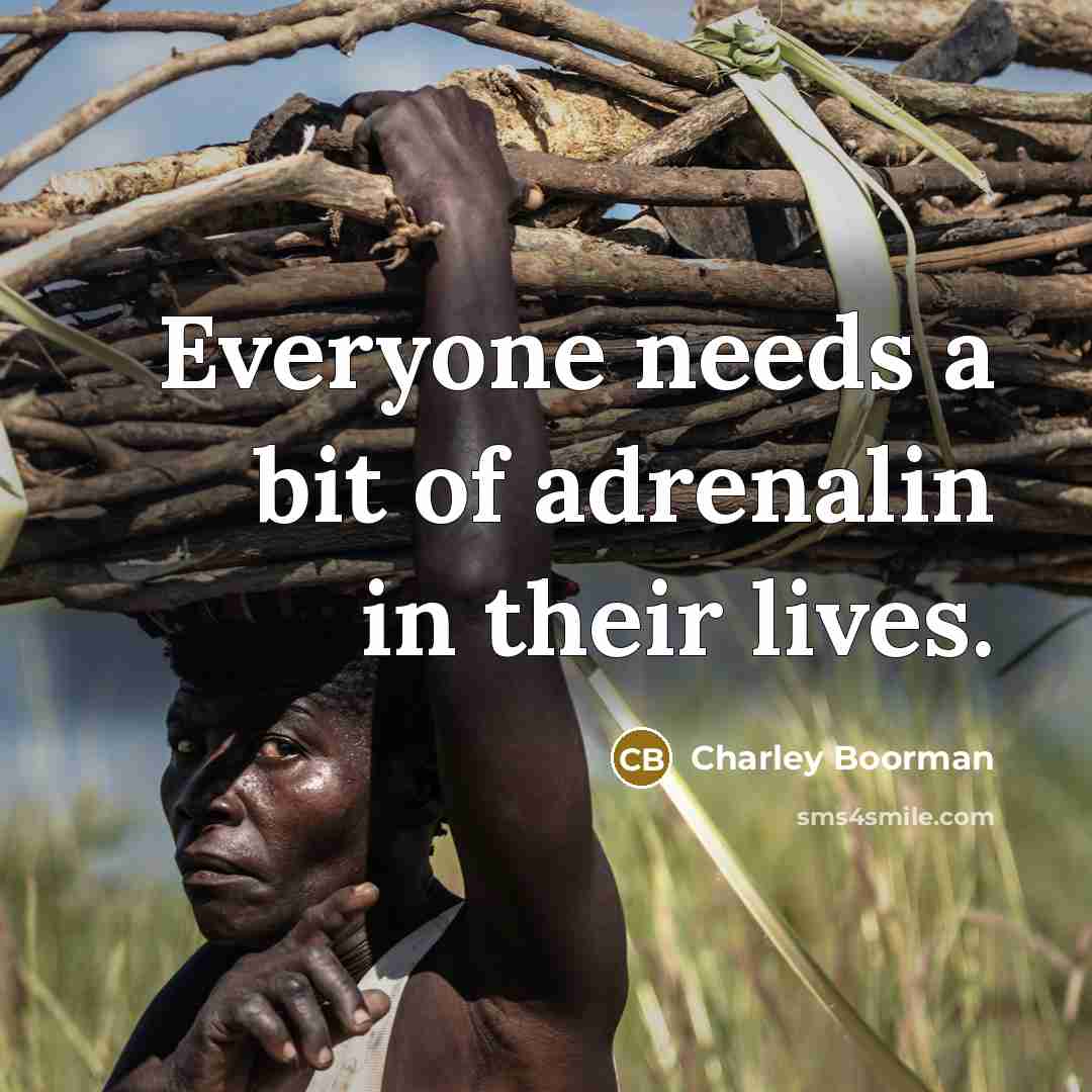“Everyone needs a bit of adrenalin in their lives.…” quote by Charley Boorman