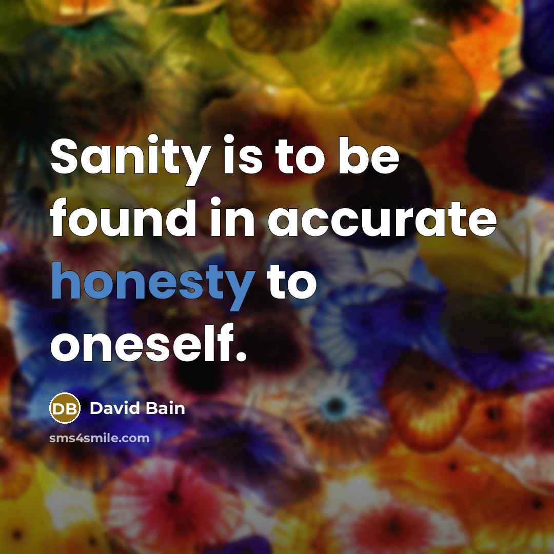 “Sanity is to be found in accurate honesty to oneself.…” quote by David Bain