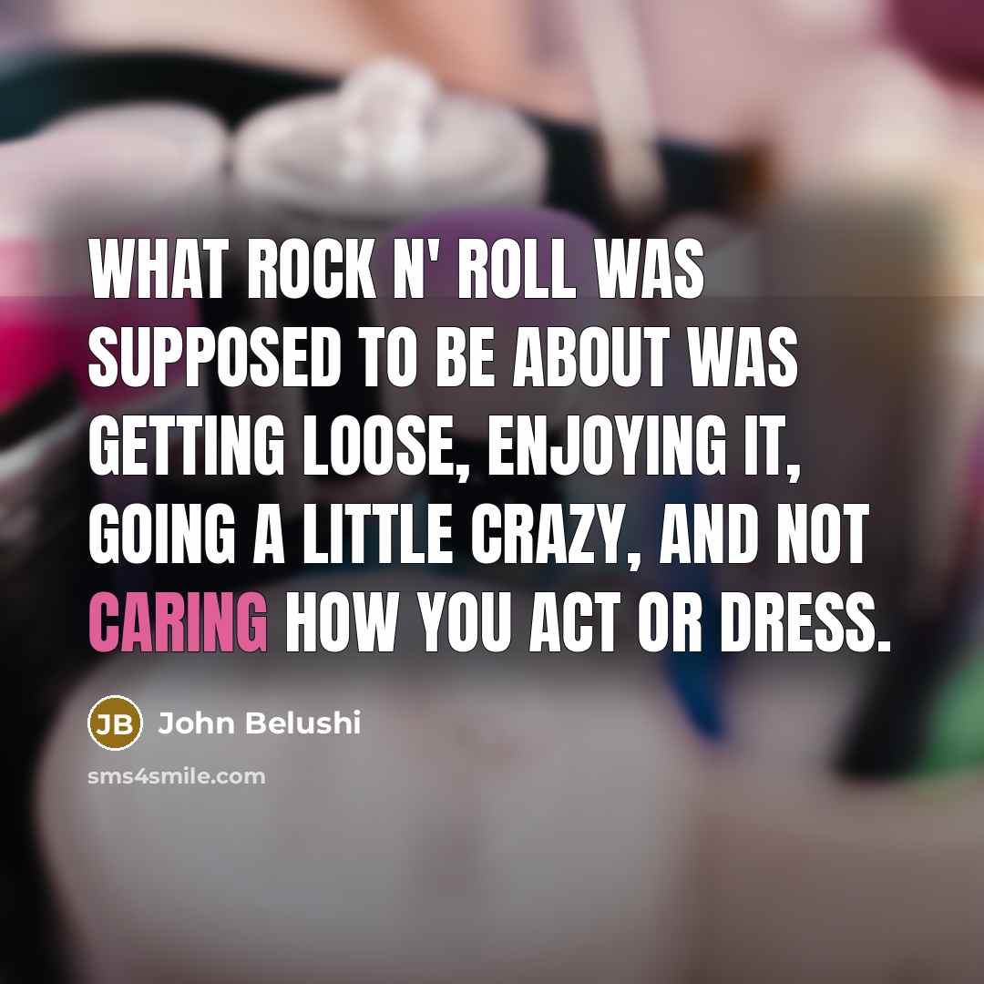 “What rock n' roll was supposed to be about was…” quote by John Belushi