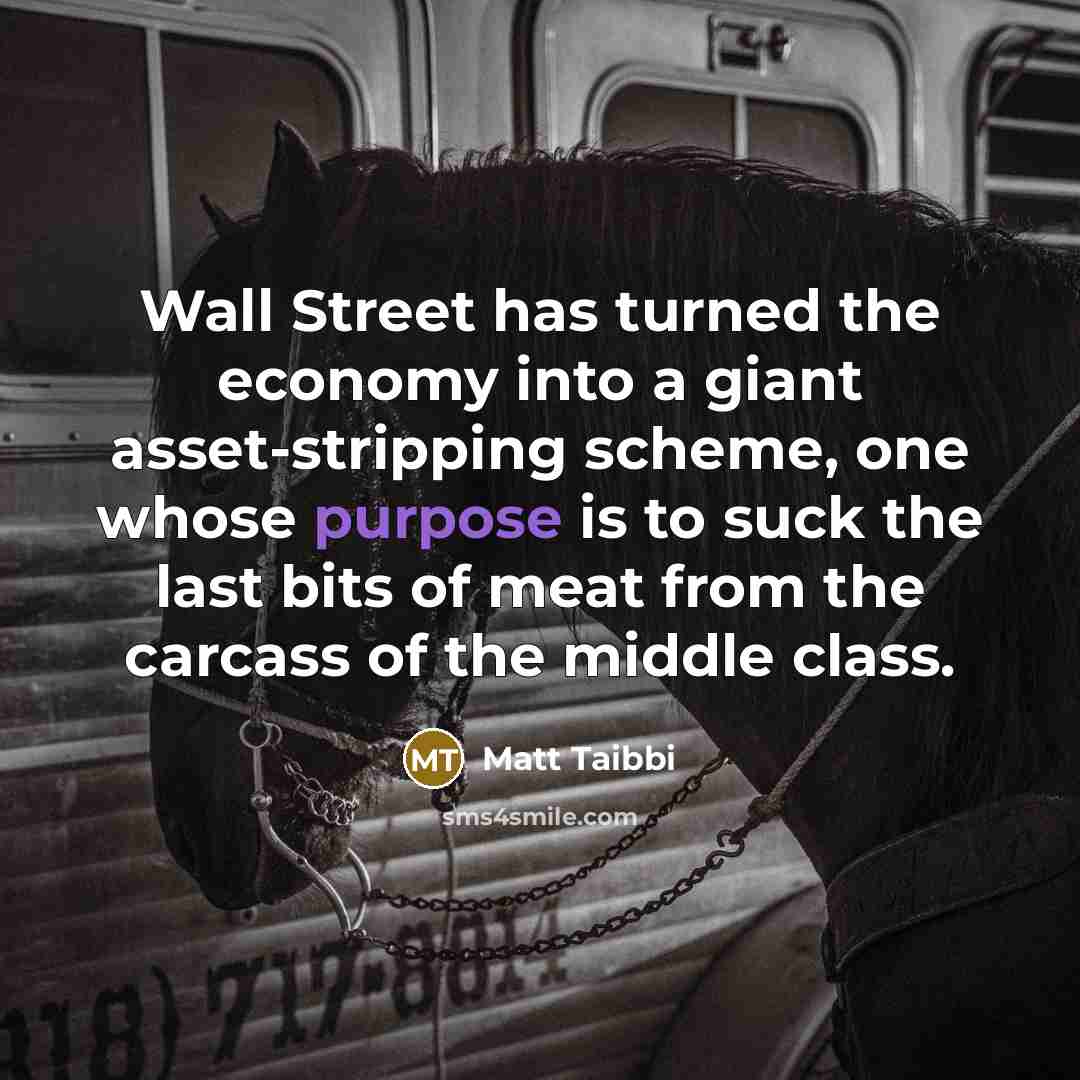 “Wall Street has turned the economy into a giant asset-stripping…” quote by Matt Taibbi