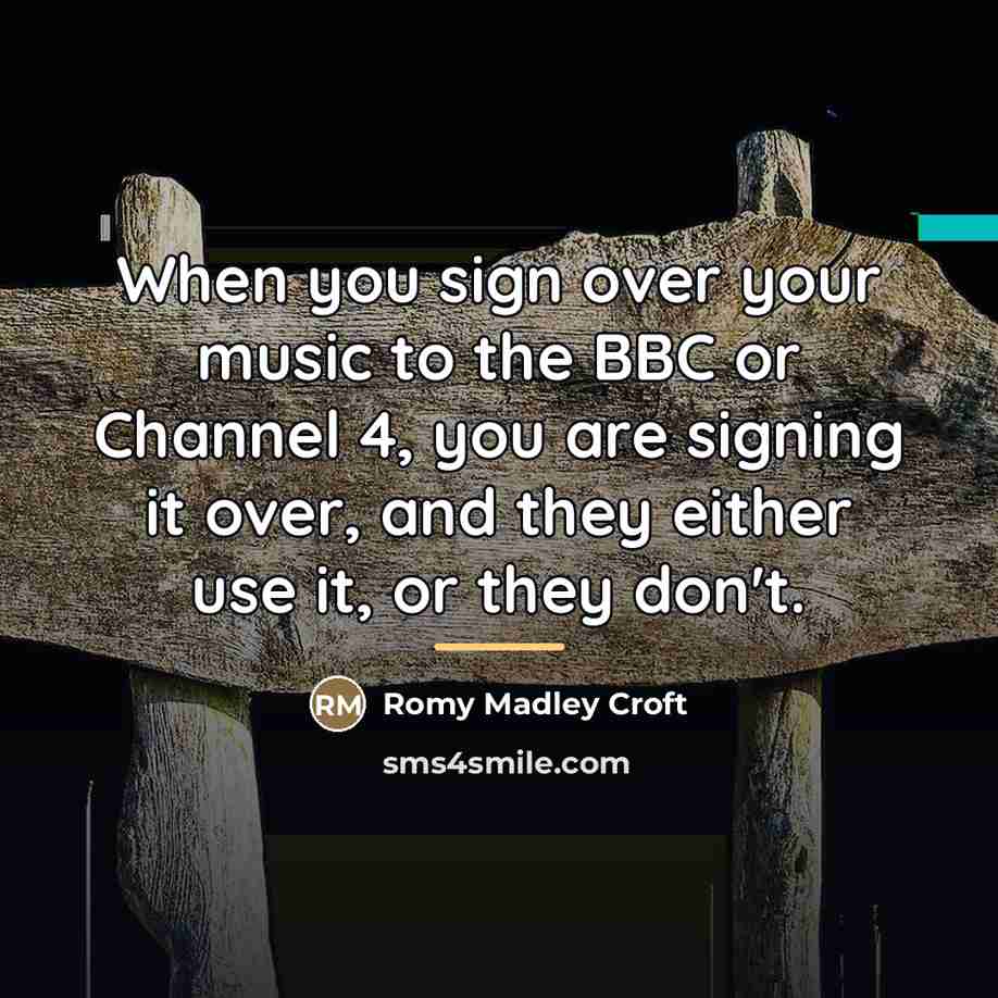 “When you sign over your music to the BBC or…” quote by Romy Madley Croft