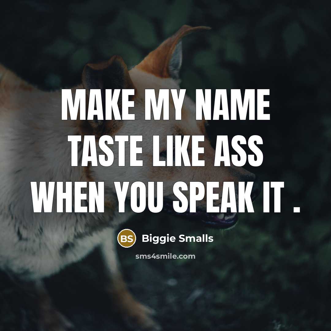 “Make My Name Taste Like Ass When You Speak It…” quote by Biggie Smalls