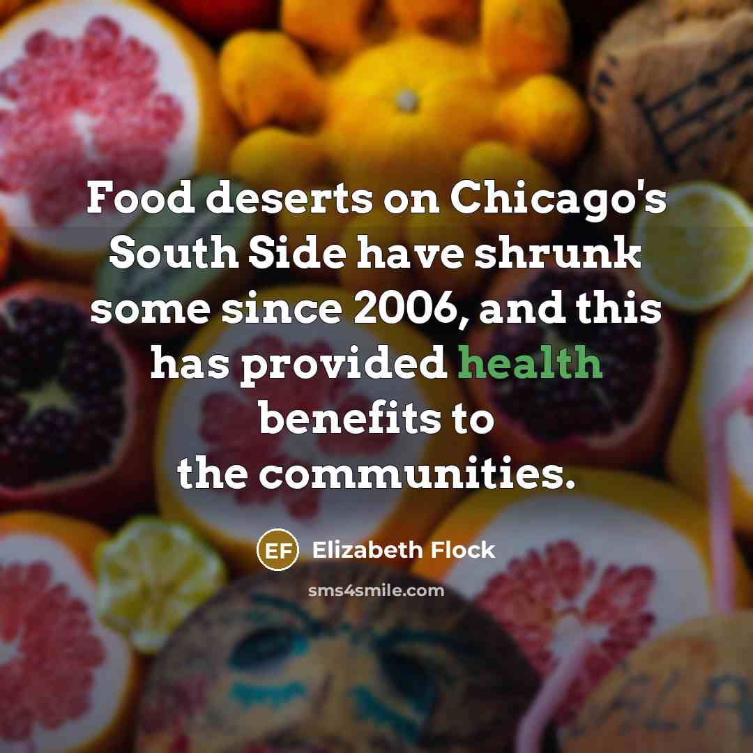 “Food deserts on Chicago's South Side have shrunk some since…” quote by Elizabeth Flock