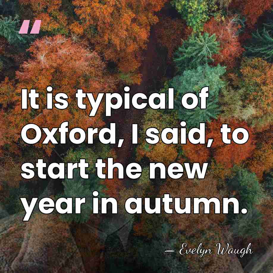 It is typical of Oxford, I said, to start the new year&hellip; - Evelyn Waugh