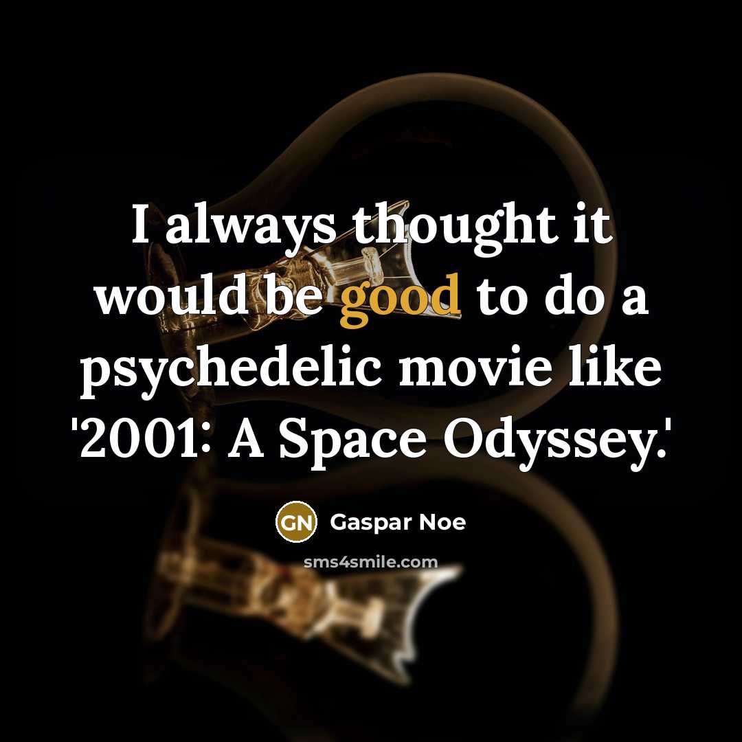 “I always thought it would be good to do a…” quote by Gaspar Noe