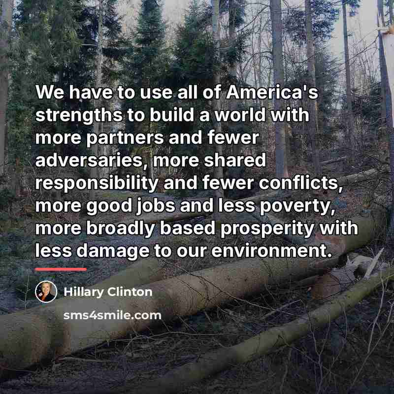 “We have to use all of America's strengths to build…” quote by Hillary Clinton