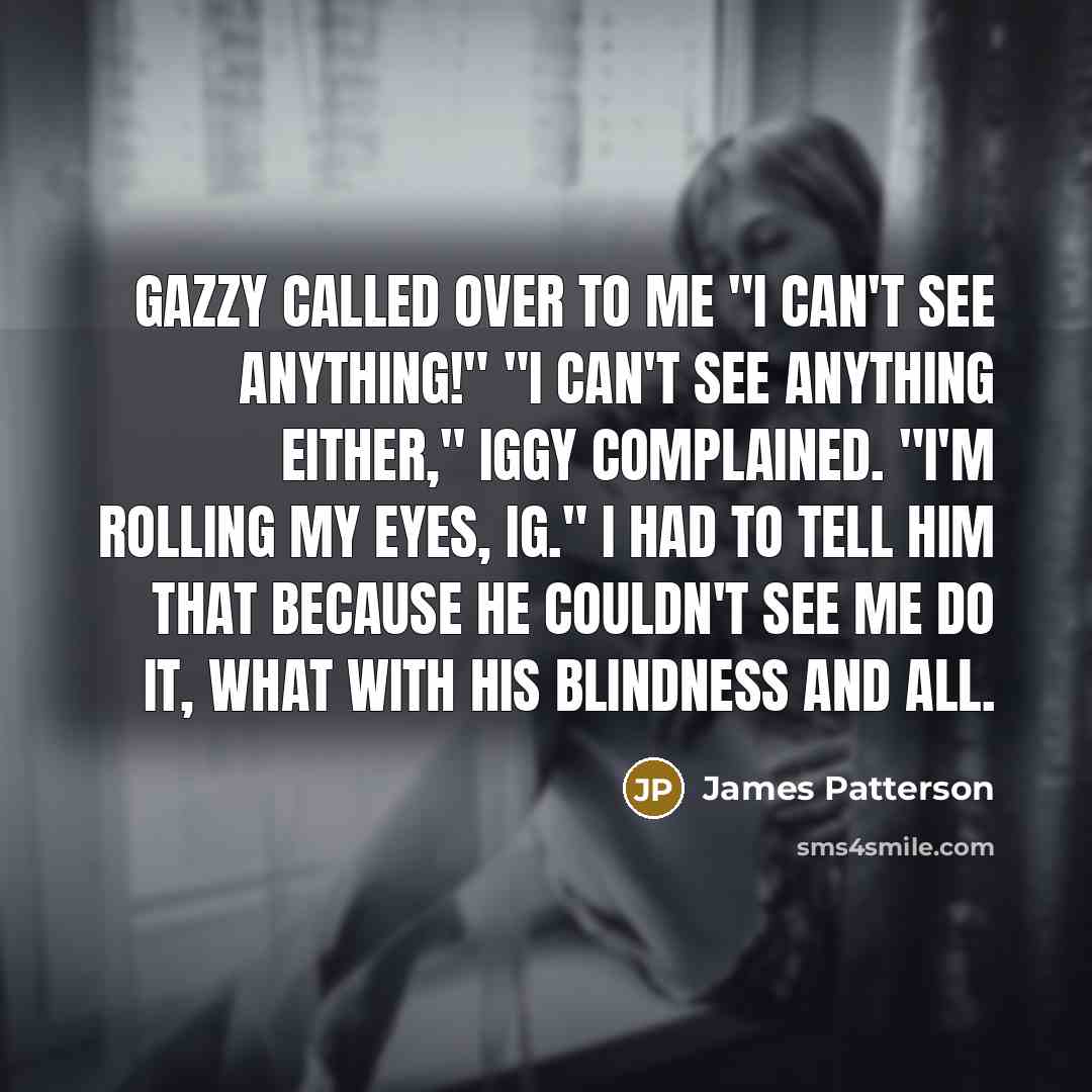“Gazzy called over to me "I can't see anything!" "I…” quote by James Patterson