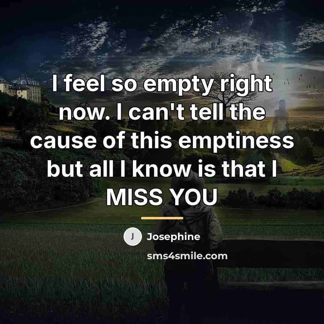 “I feel so empty right now. I can't tell the…” quote by Josephine