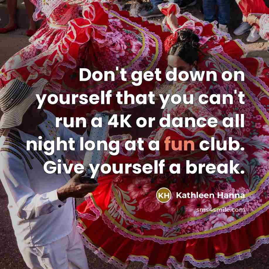 “Don't get down on yourself that you can't run a…” quote by Kathleen Hanna