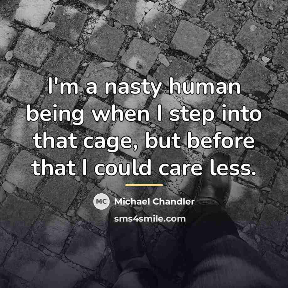 “I'm a nasty human being when I step into that…” quote by Michael Chandler
