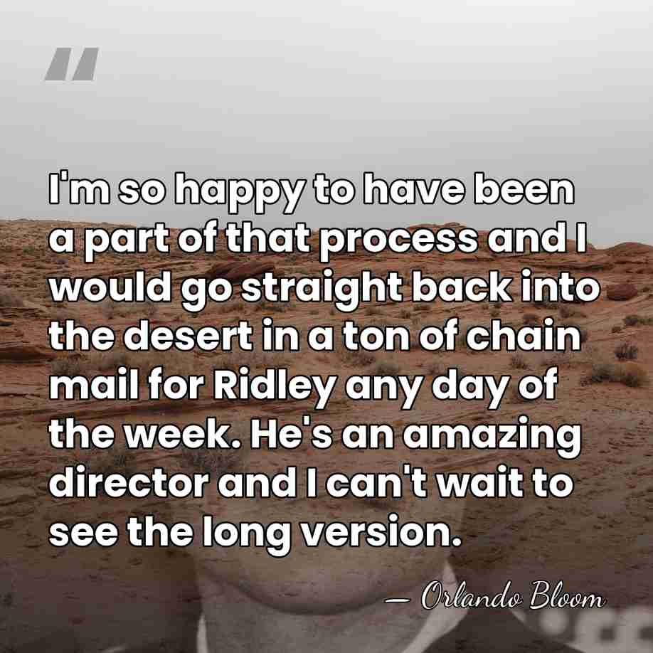 I'm so happy to have been a part of that process and&hellip; - Orlando Bloom