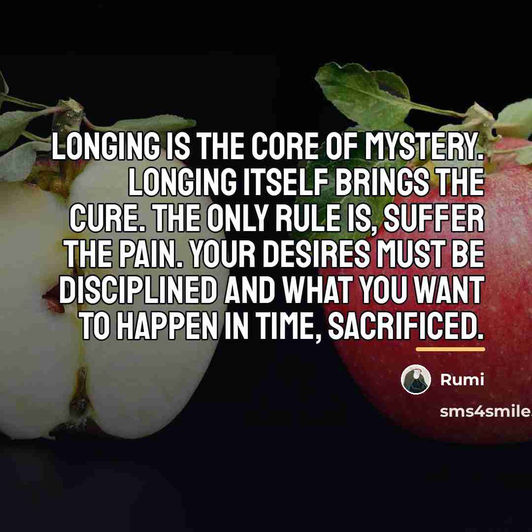 “Longing is the core of mystery. Longing itself brings the…” quote by Rumi