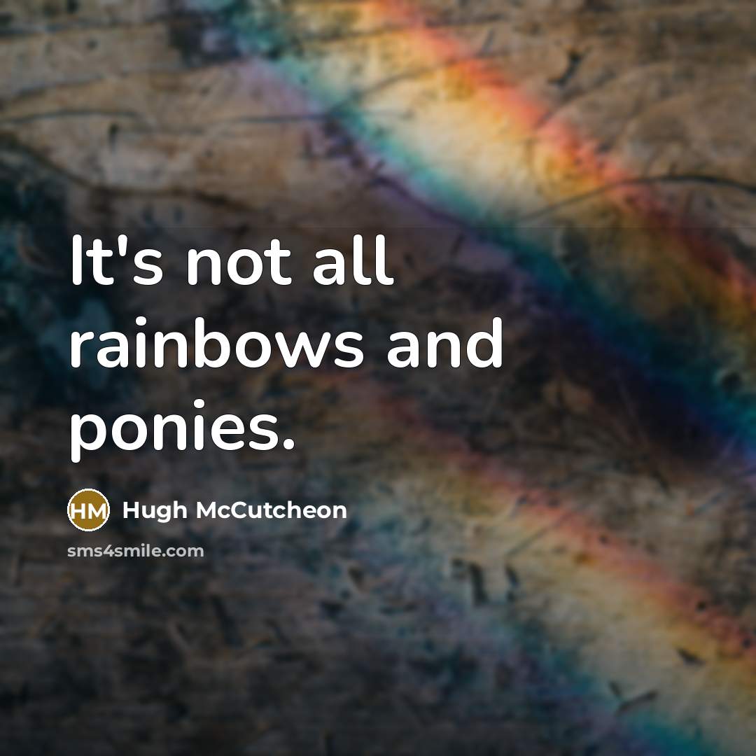 “It's not all rainbows and ponies.…” quote by Hugh McCutcheon