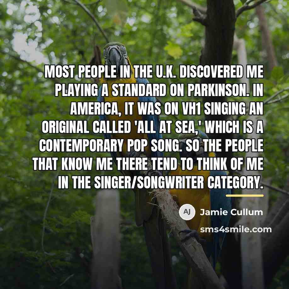 “Most people in the U.K. discovered me playing a standard…” quote by Jamie Cullum