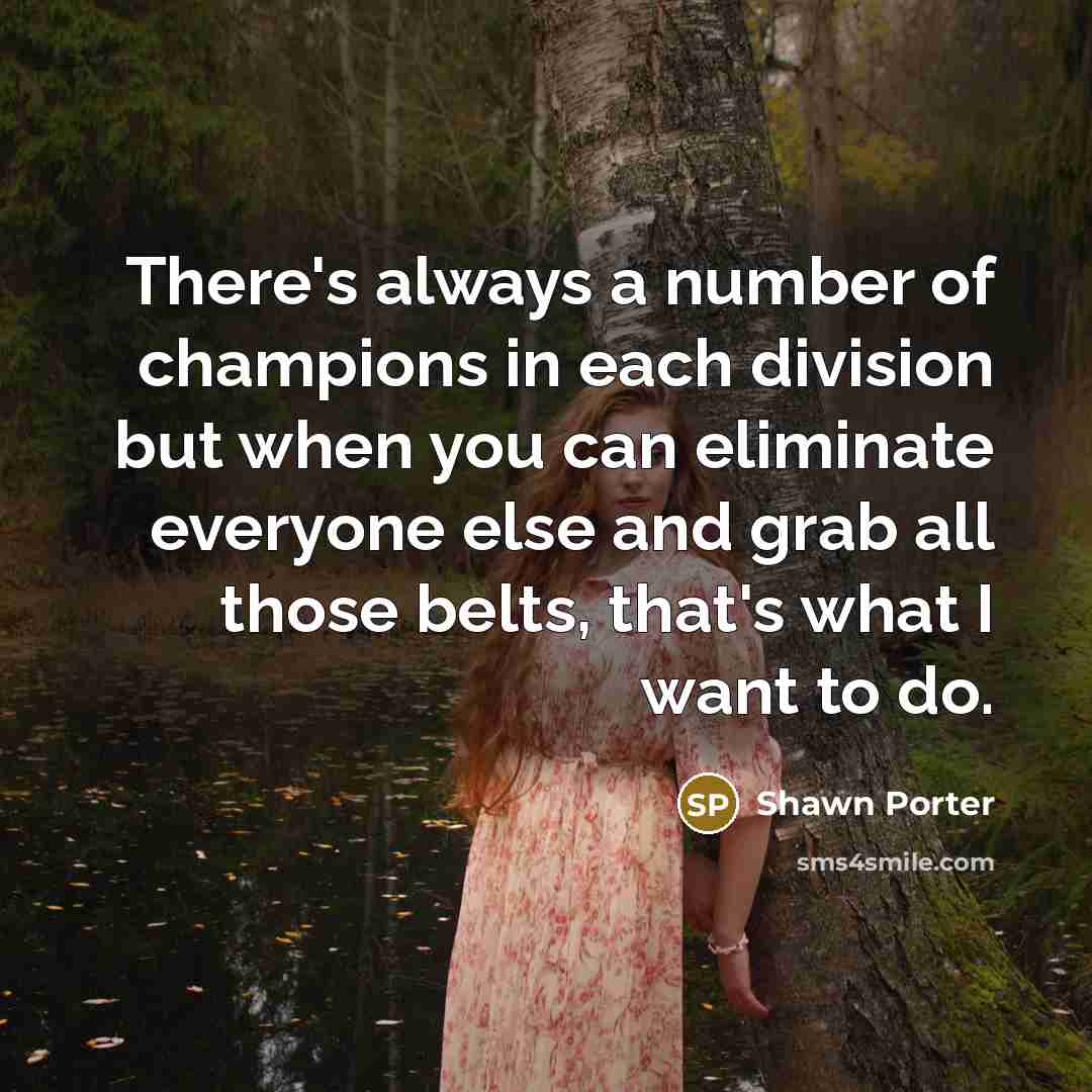 “There's always a number of champions in each division but…” quote by Shawn Porter