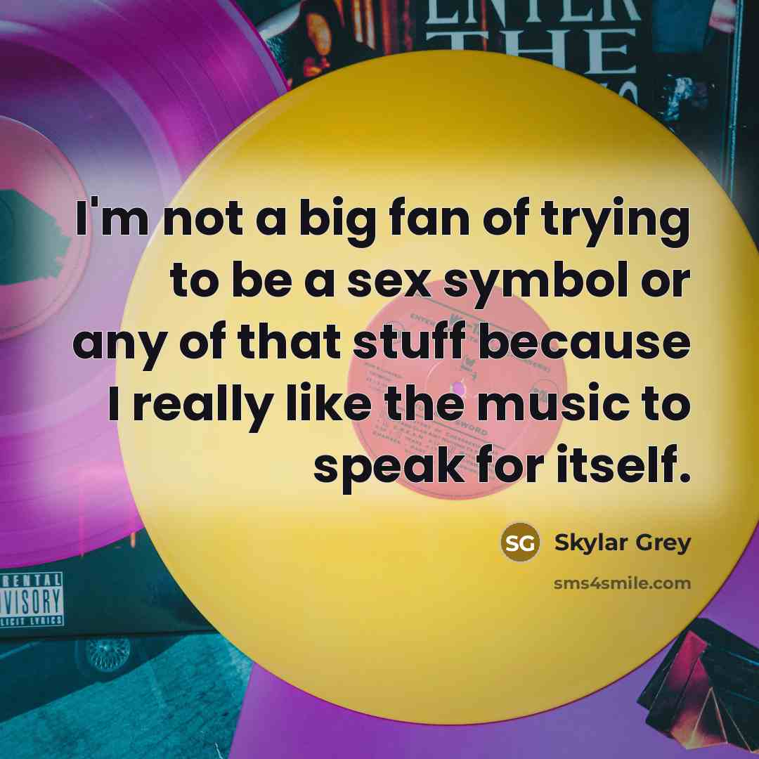 “I'm not a big fan of trying to be a…” quote by Skylar Grey
