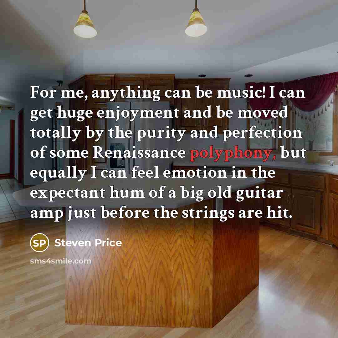 “For me, anything can be music! I can get huge…” quote by Steven Price