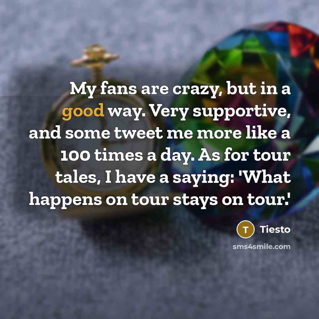 “My fans are crazy, but in a good way. Very…” quote by Tiesto