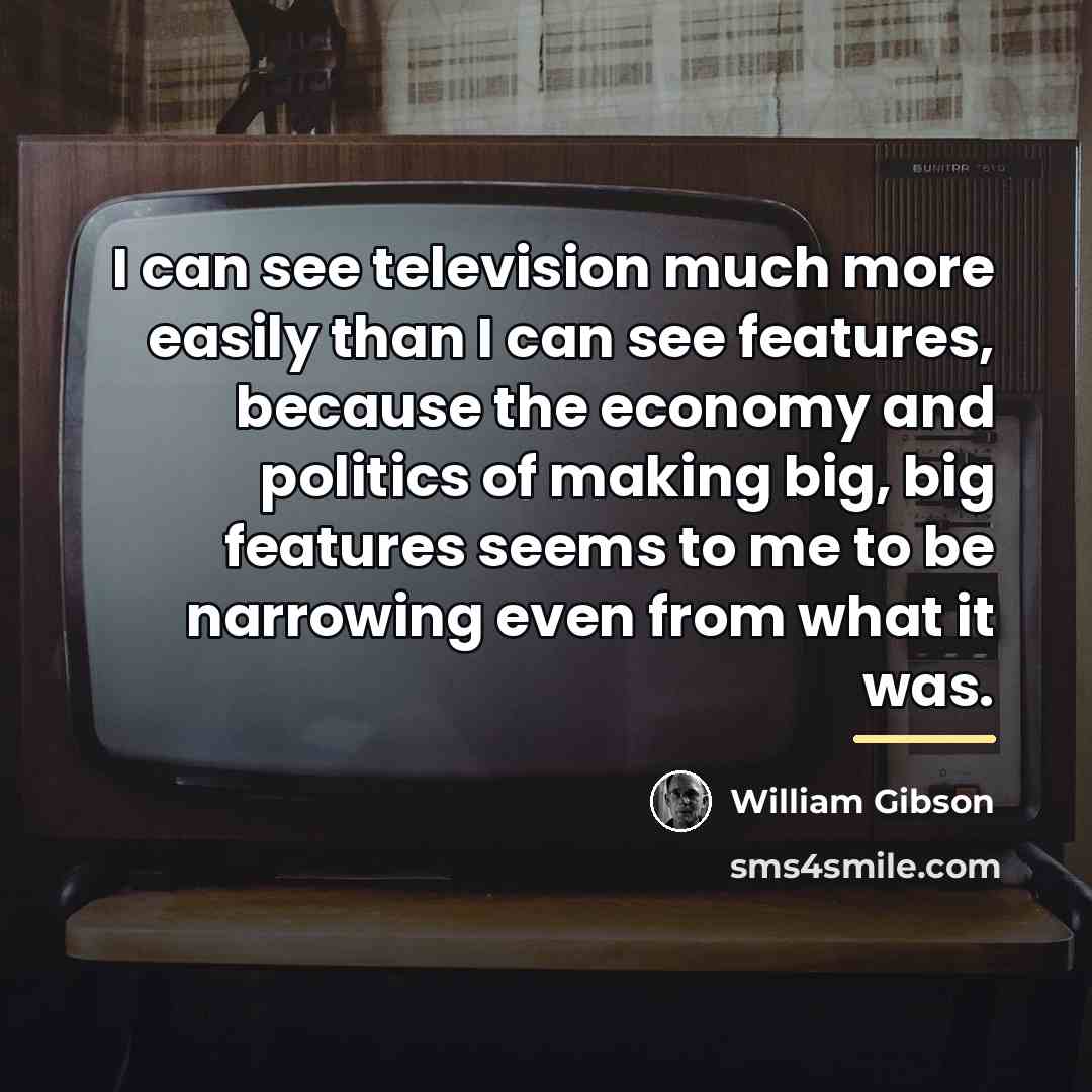 “I can see television much more easily than I can…” quote by William Gibson