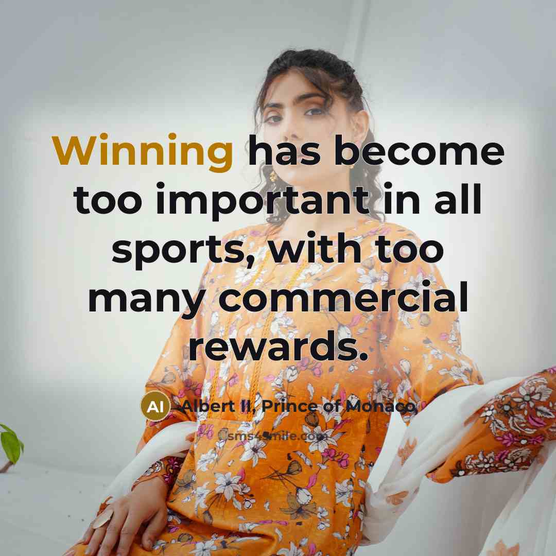 “Winning has become too important in all sports, with too…” quote by Albert II, Prince of Monaco