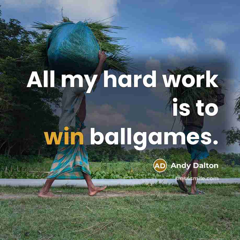 “All my hard work is to win ballgames.…” quote by Andy Dalton