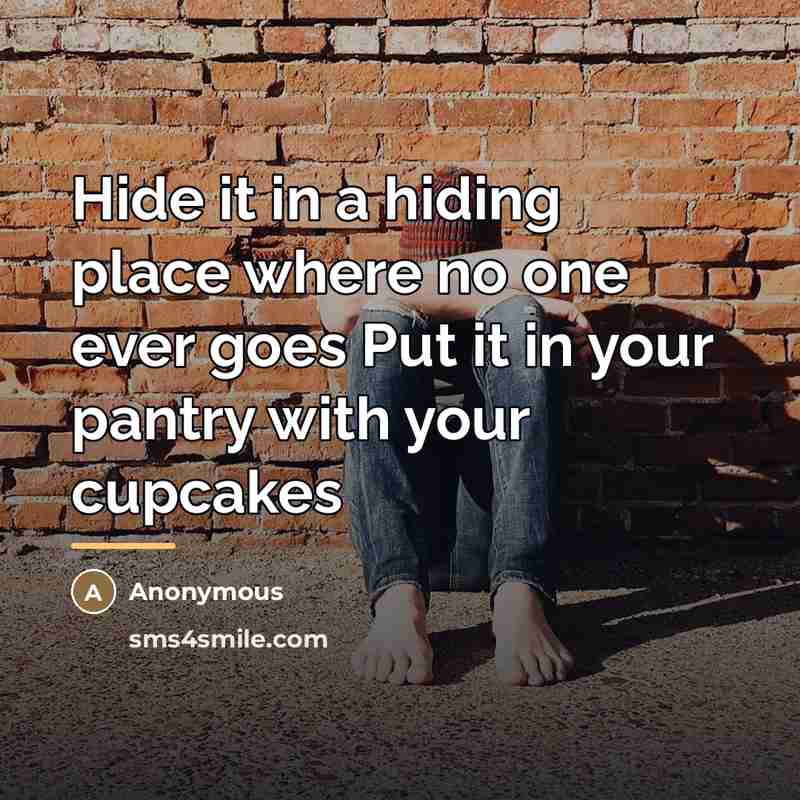 “Hide it in a hiding place where no one ever…” quote by Anonymous