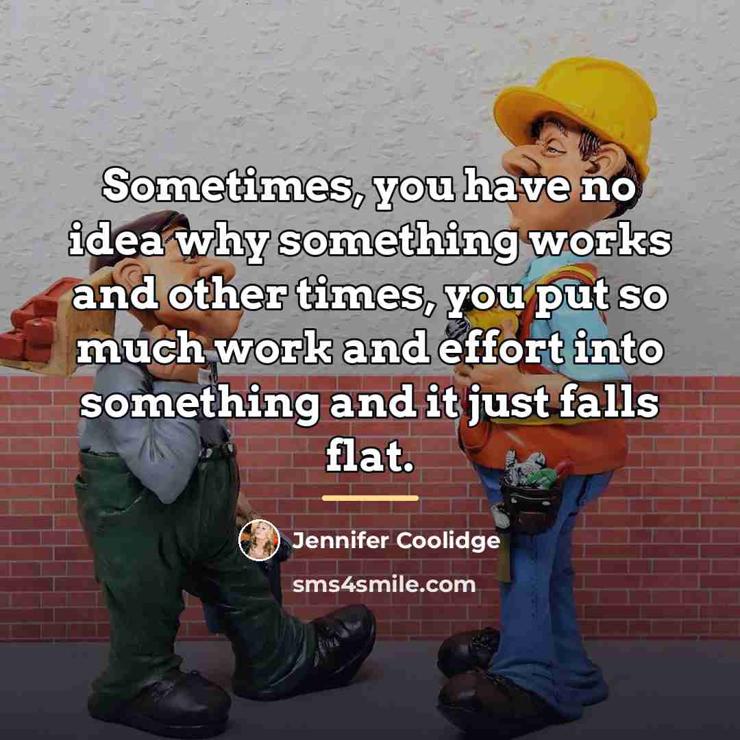 “Sometimes, you have no idea why something works and other…” quote by Jennifer Coolidge