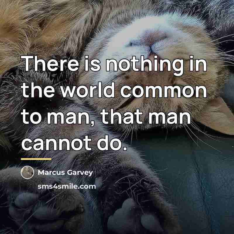 “There is nothing in the world common to man, that…” quote by Marcus Garvey