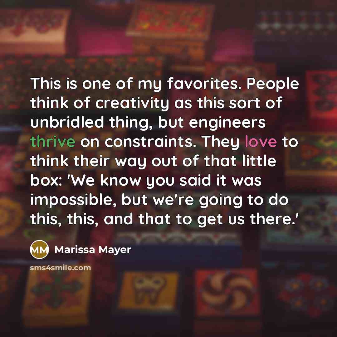 “This is one of my favorites. People think of creativity…” quote by Marissa Mayer
