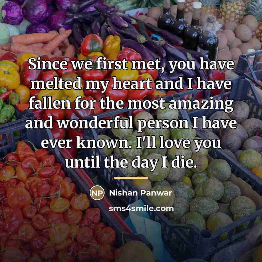 “Since we first met, you have melted my heart and…” quote by Nishan Panwar