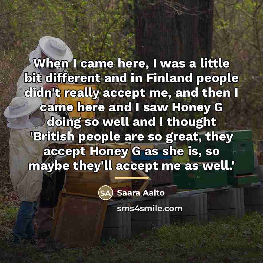 “When I came here, I was a little bit different…” quote by Saara Aalto