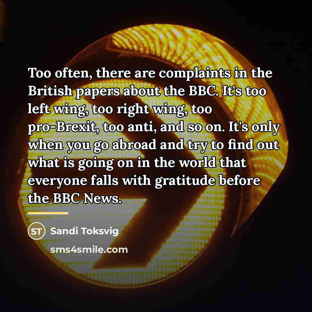 “Too often, there are complaints in the British papers about…” quote by Sandi Toksvig