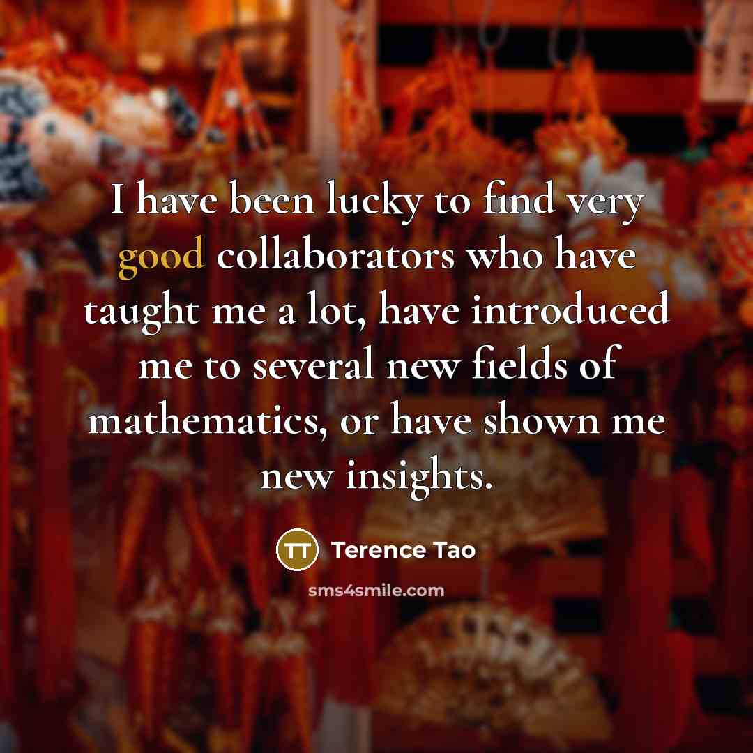 “I have been lucky to find very good collaborators who…” quote by Terence Tao