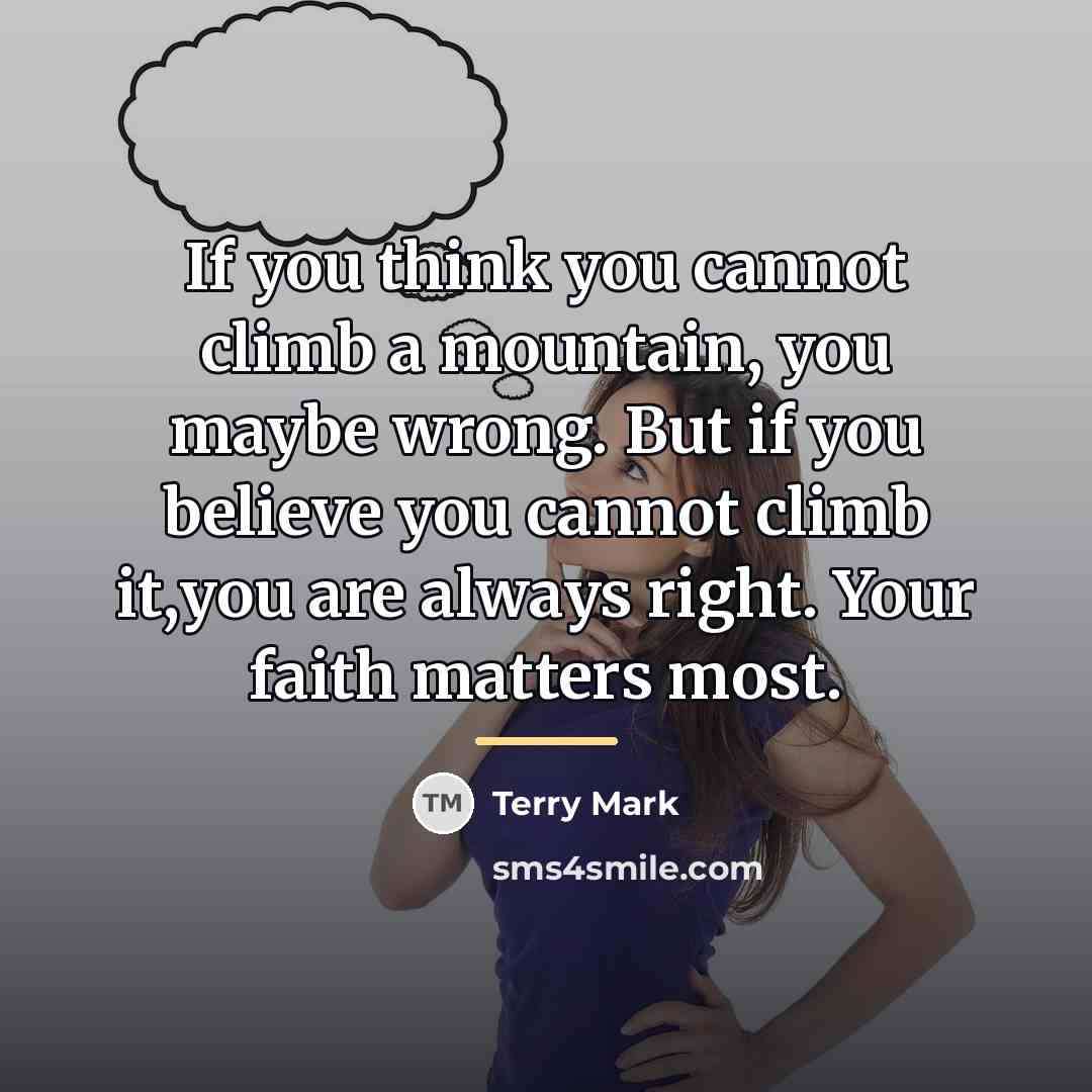 “If you think you cannot climb a mountain, you maybe…” quote by Terry Mark
