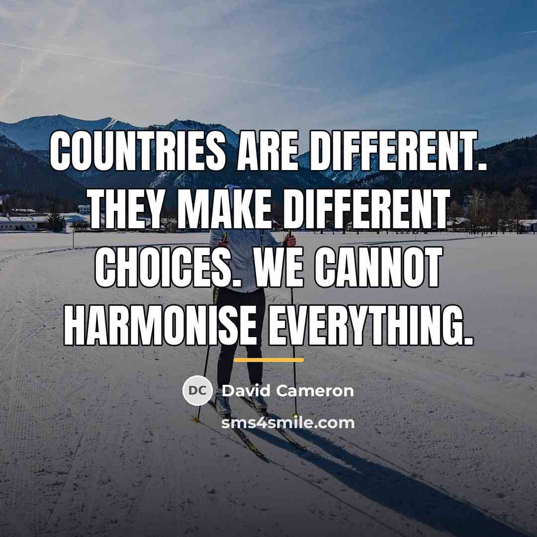 “Countries are different. They make different choices. We cannot harmonise…” quote by David Cameron