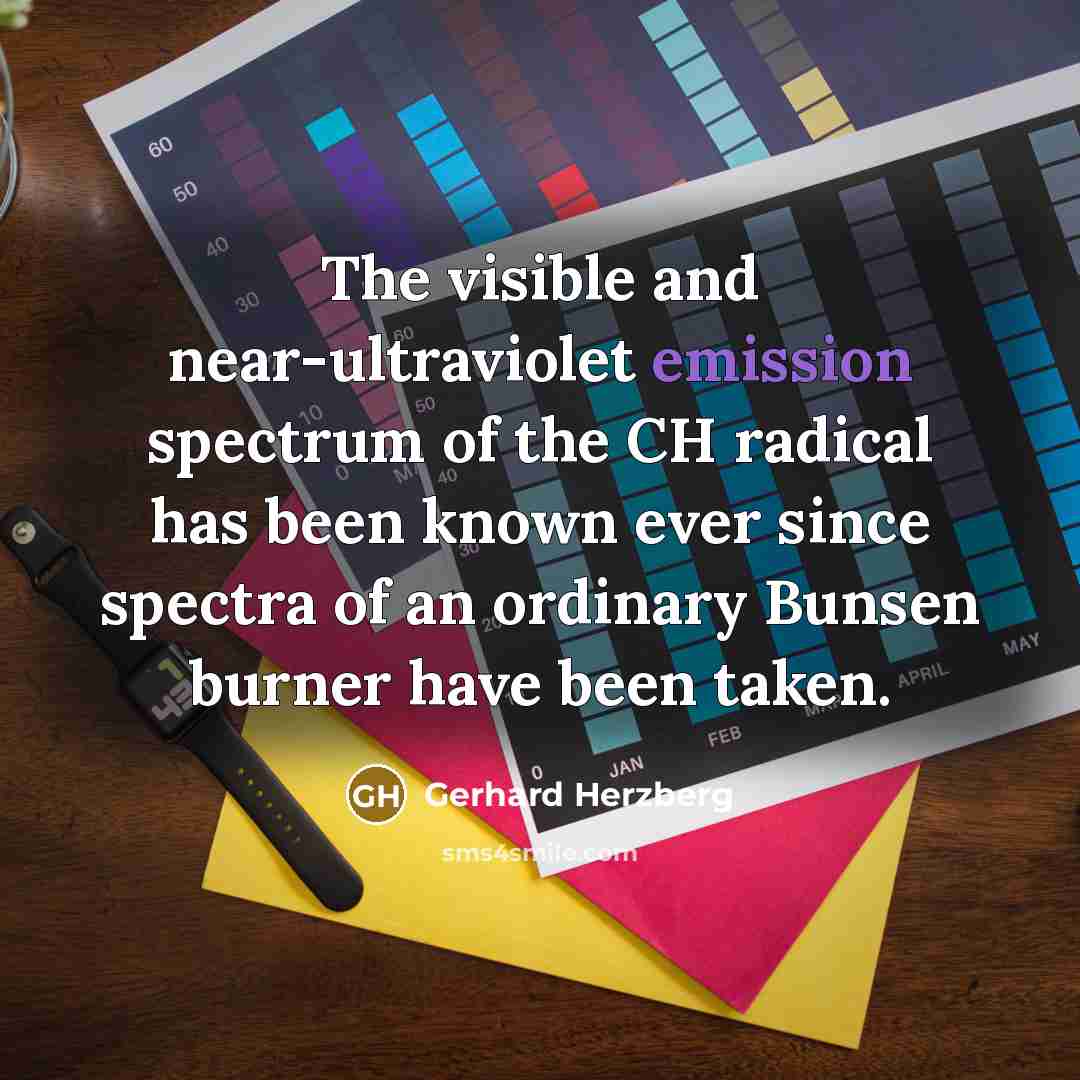 “The visible and near-ultraviolet emission spectrum of the CH radical…” quote by Gerhard Herzberg