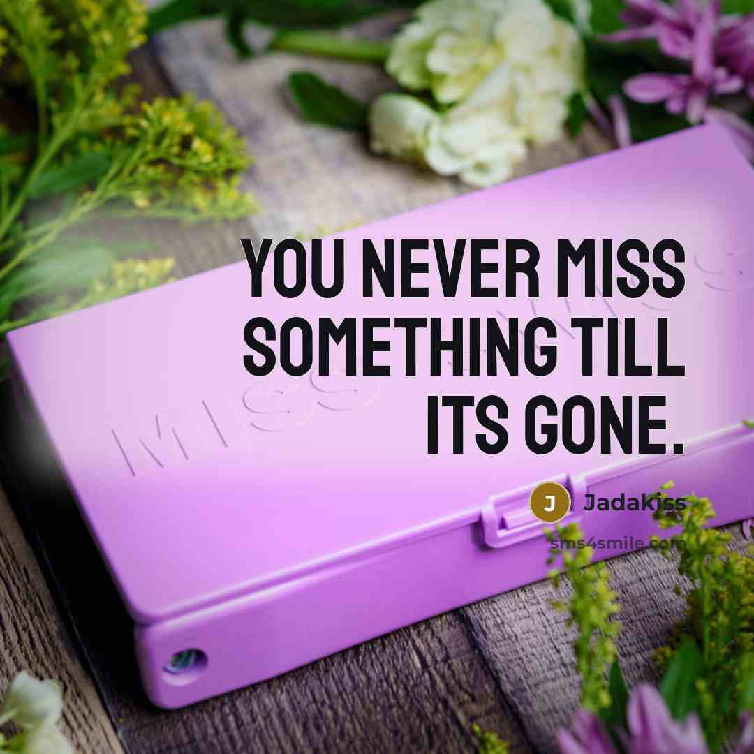 “You never miss something till its gone.…” quote by Jadakiss