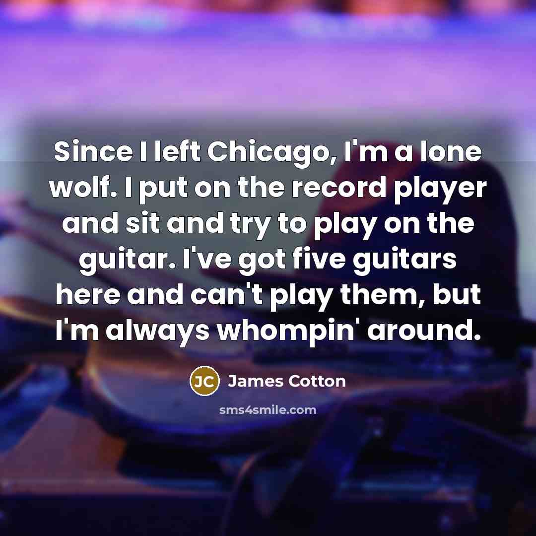 “Since I left Chicago, I'm a lone wolf. I put…” quote by James Cotton