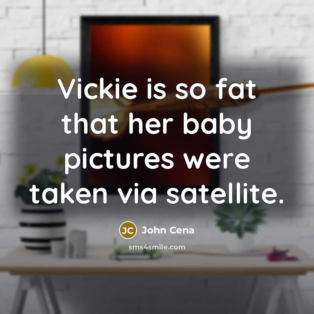 “Vickie is so fat that her baby pictures were taken…” quote by John Cena