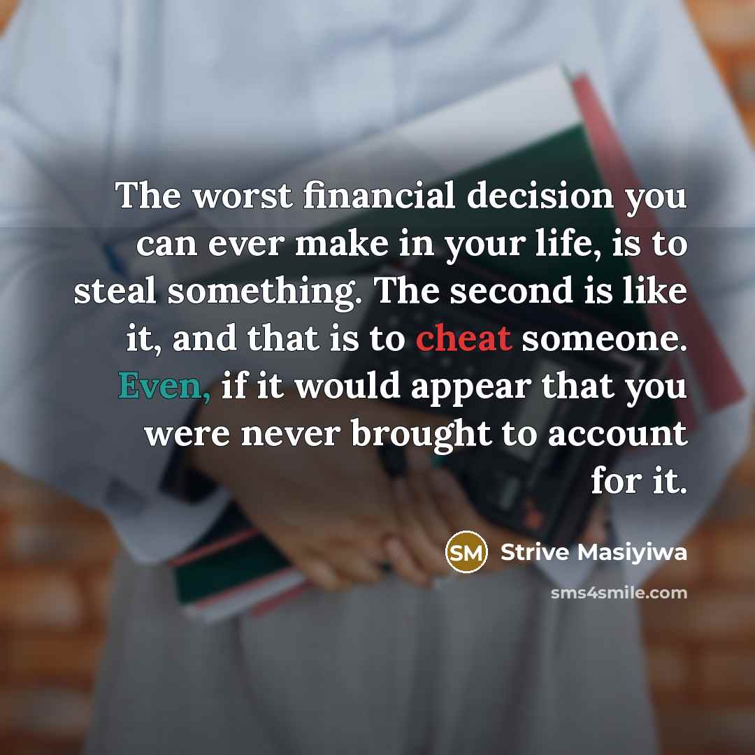 “The worst financial decision you can ever make in your…” quote by Strive Masiyiwa