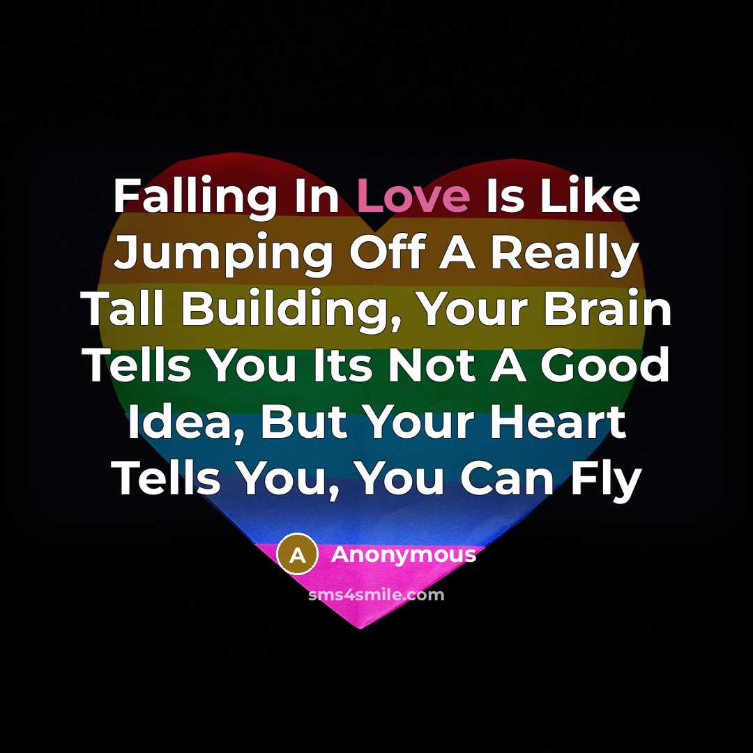 “Falling In Love Is Like Jumping Off A Really Tall…” quote by Anonymous