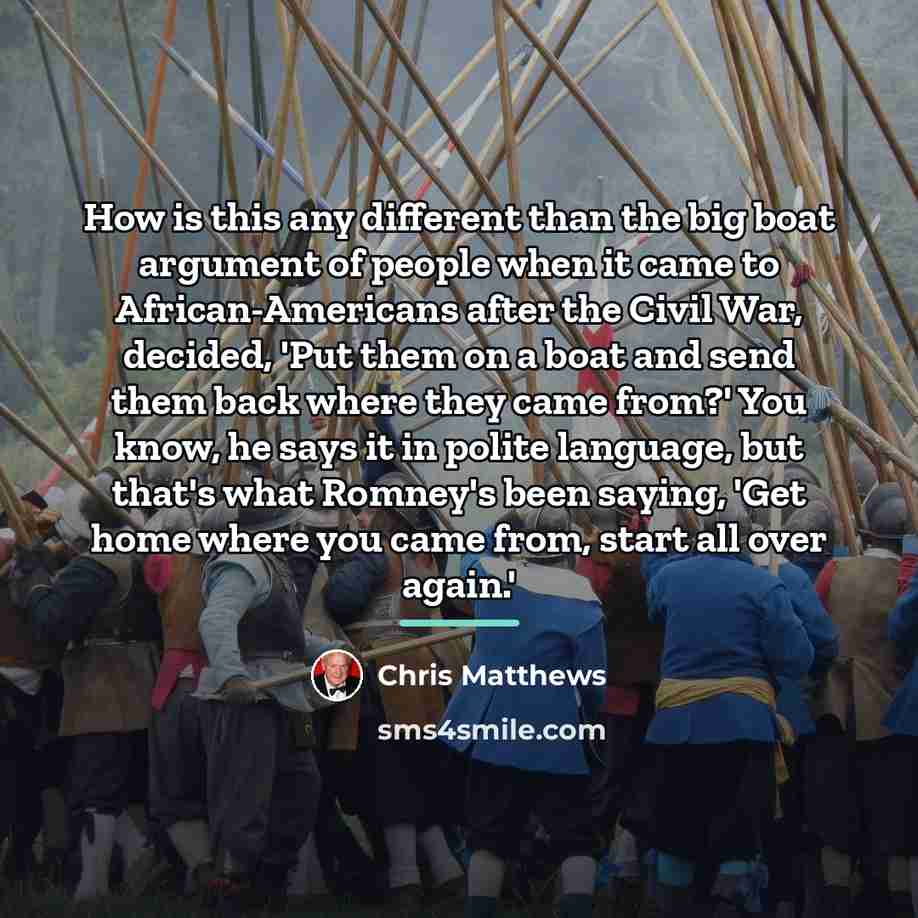 “How is this any different than the big boat argument…” quote by Chris Matthews