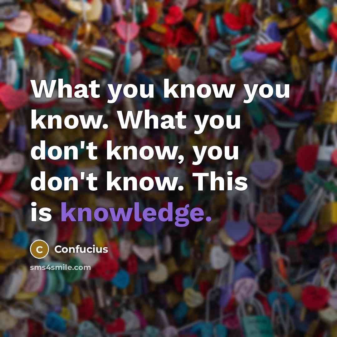 “What you know you know. What you don't know, you…” quote by Confucius