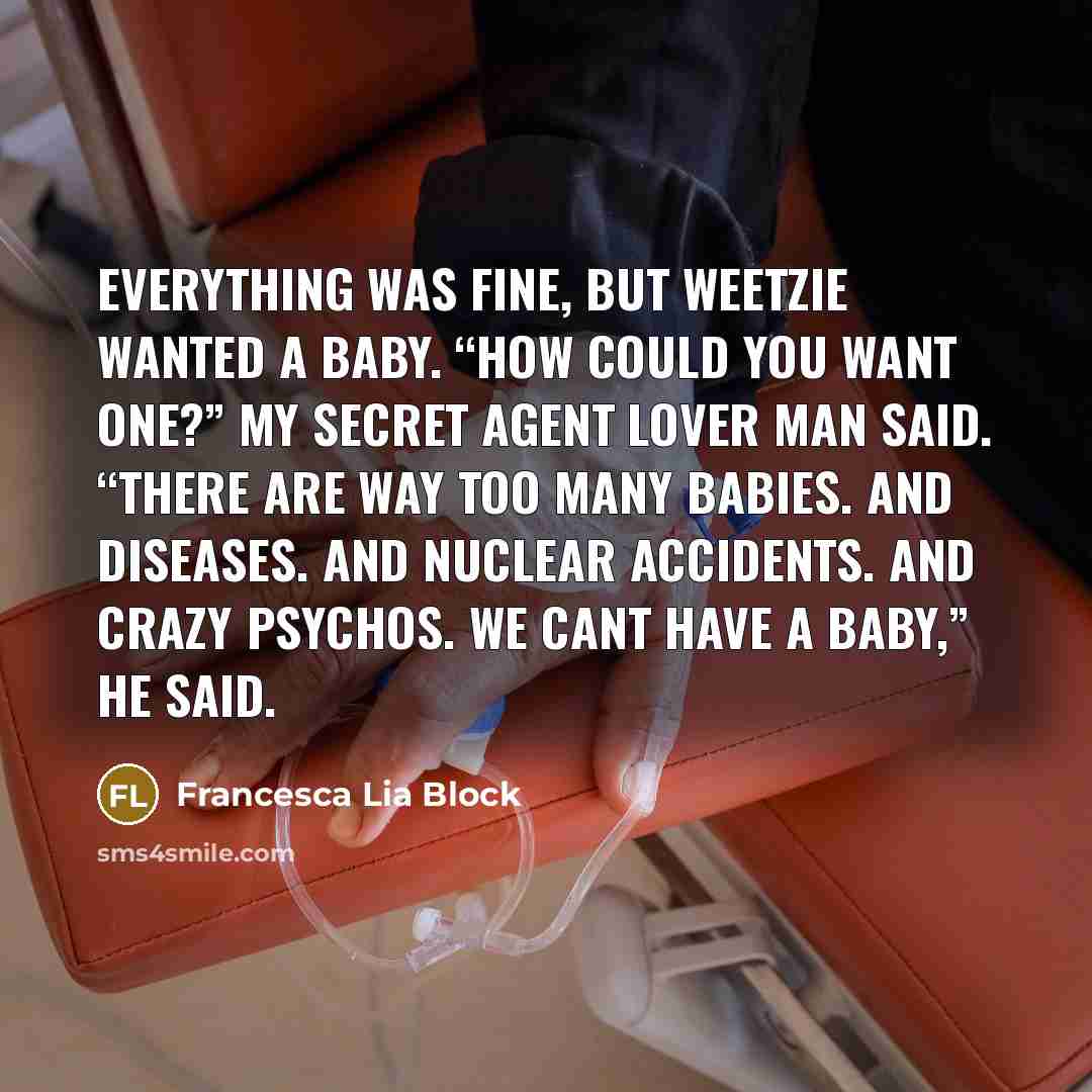 “Everything was fine, but Weetzie wanted a baby. “How could…” quote by Francesca Lia Block