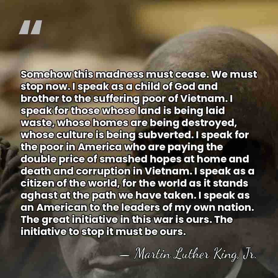 Somehow this madness must cease. We must stop now. I speak as&hellip; - Martin Luther King, Jr.